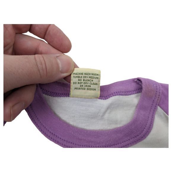 VTG Harrahs Automobile Collection Shirt Girls‎ Medium Baseball Logo 70s Youth - Picture 5 of 10